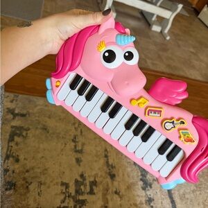 Cute Pink Unicorn Keyboard Toy for Kids - Musical Learning Play